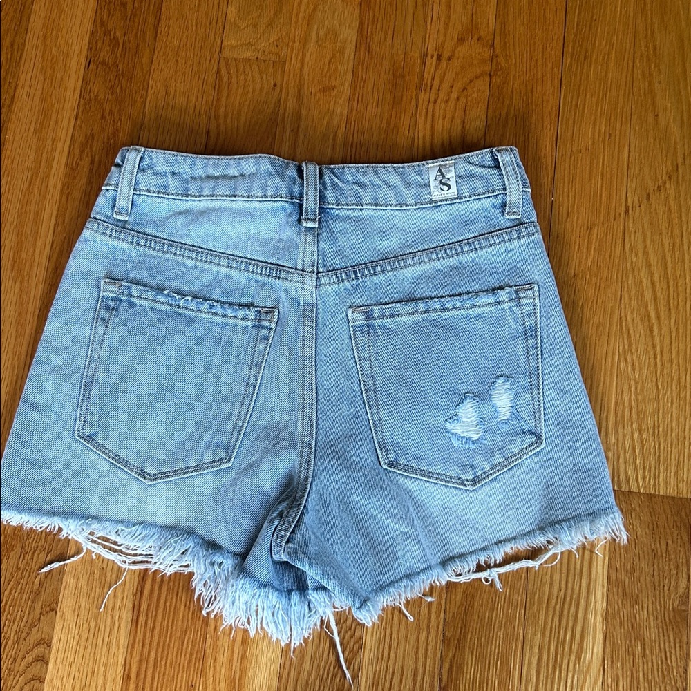 Altar'd State Light Blue Distressed Denim Cutoff Shorts - Picture 4 of 8